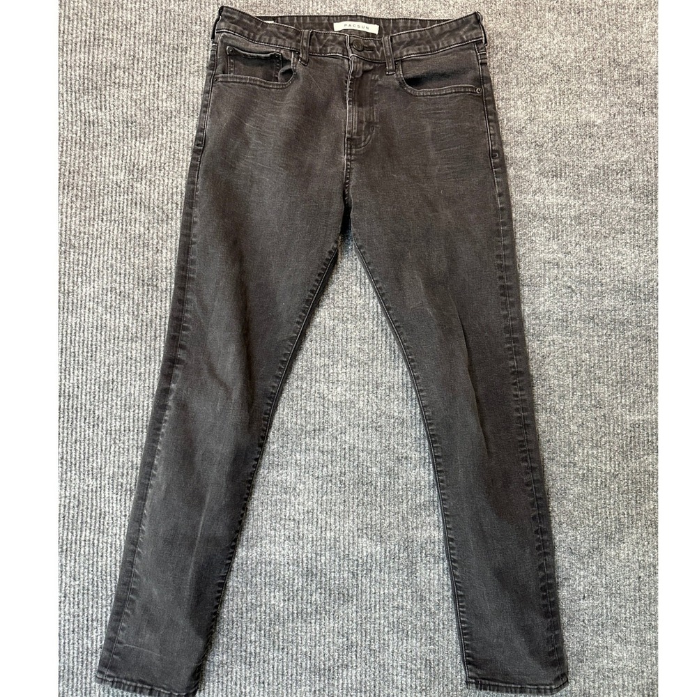 PacSun Slim Taper Jeans 30x32 Washed Black‎ Stretch Denim